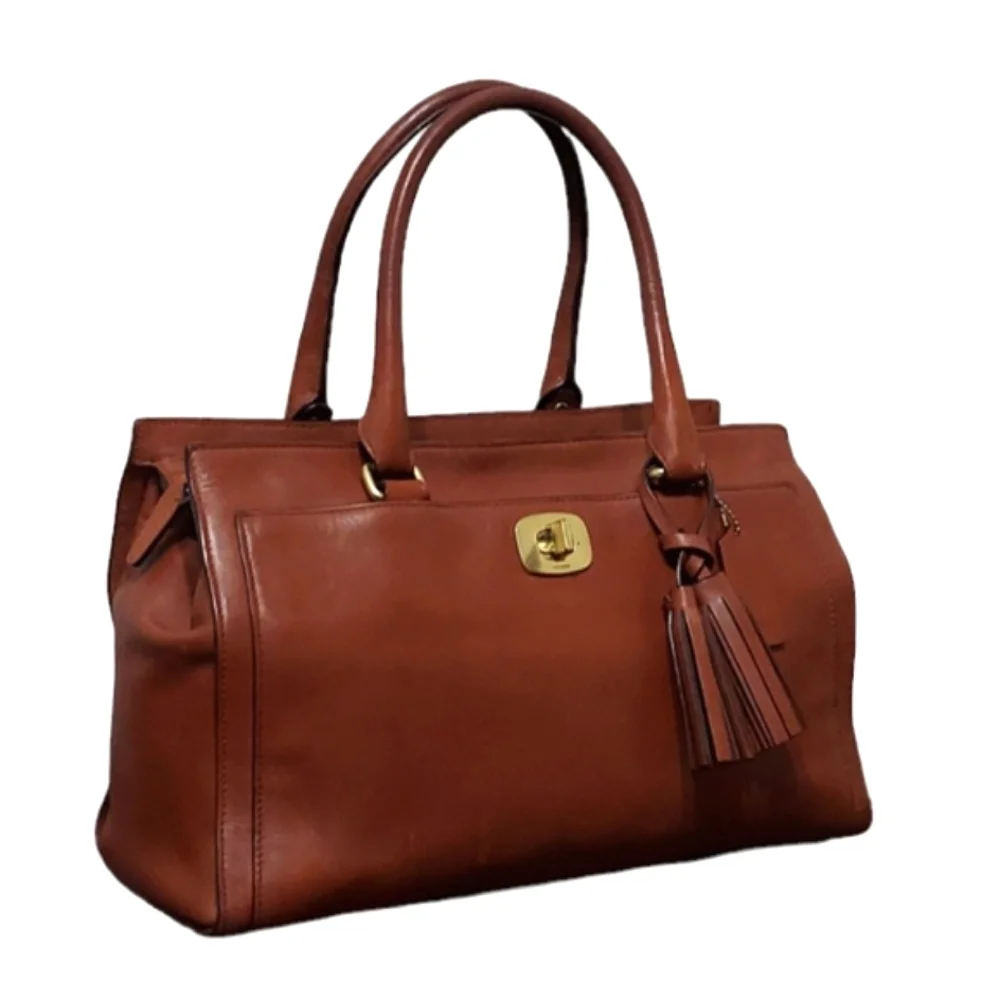 Coach Legacy Chelsea Turnlock Saddle Brown Distressed Leather Shoulder Satchel_4